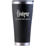 Nebraska Huskers Personalized 30oz. Laser Etched Black Tumbler