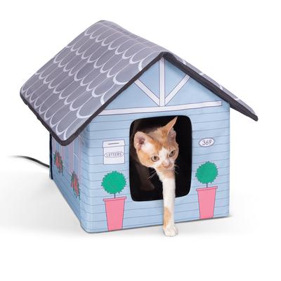 Outdoor Heated Pet House Cottage by K&H Pet Products in Blue