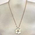 J. Crew Jewelry | J. Crew Gold & Cream Flower W/Light Sapphire Center Pendant Necklace | Color: Cream/Gold | Size: Os