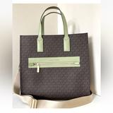 Michael Kors Bags | New Michael Kors Kenly Large Logo Tote Signature Brown / Light Sage | Color: Brown/Gold | Size: Os