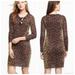 J. Crew Dresses | J Crew Leopard Animal Print Mohair Sheath Sweater Dress Xs | Color: Black/Brown | Size: Xs