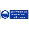 VSafety 41006BJ-S'Safety Helmets Must Be Worn In This Area' Schild, 450 mm x 150 mm (3 Stück)