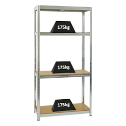 PROREGAL Kellerregal Gorilla HxBxT 180x90x45 cm Fachlast 175 kg Verzinkt Stecksystem Lagerregal Regalsystem Image