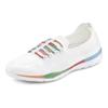 Sneaker LASCANA, Damen, Gr. 35, bunt (weiß, multi), Obermaterial: 100% Textilmaterial. Futter: 100% Textilmaterial. Decksohle: 100% Textilmaterial. Laufsohle: 100% Synthetik, unifarben, sportlich, Schuhe, Slipper, Halbschuh, zum Reinschlüpfen,...