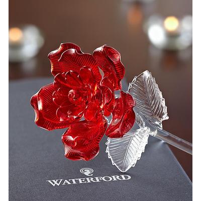 1-800-Flowers Flower Delivery Waterford Glass Rose Red Glass Rose