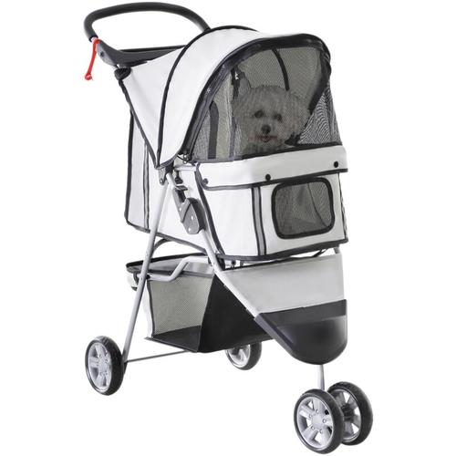 Pawhut - Hundewagen Hundebuggy Buggy Hunde Katzen mehrfarbig (Grau)