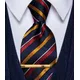Cravate rayée de luxe bleu rouge or blanc pour homme accessoires en soie cravate réglable pour