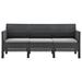 vidaXL 3-Seater Patio Sofa with Cushions Anthracite PP Rattan
