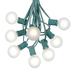 100 Foot G40 Outdoor Patio String Lights with 125 Frosted White Globe Bulbs â€“ Indoor Outdoor String Lights â€“ Market Bistro CafÃ© Hanging String Lights â€“ C7/E12 Base - Green Wire