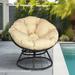 ATR ART to REAL Outdoor Papasan Chair with 360-Degree Swivel Metal Accent Chair for Adult Khaki