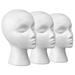 11 3 Pcs Styrofoam Wig Head - Tall Female Foam Mannequin Wig Stand and Holder for Style Model And Display Hair Hats and Hairpieces Mask - for Home Salon and Travel