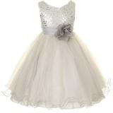 Kids Dream Girls Silver Platinum Tulle Party Dress with Sparkles 2T