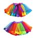 Hunpta Girls Kids Petticoat Rainbow Pettiskirt Bowknot Skirt Tutu Dress Dancewear S