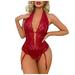 Mrat Jumpsuit High Waist Yoga Pants Ladies Bandage Lingerie Lace Hollow Out Temptation Babydoll Underwear Sleepwear Jumpsuit Bodysuits Female Athletic Pants