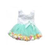 Girls Toddler Princess Party Lace Bow Flower Cute Dress Wedding Baptism Dress