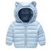 Savings! ZCFZJW Winter Warm Down Coats with Cute Ear Hoodie for Kids Baby Boy Girls Super Thick Padded Puffer Jacket Lightweight Zip Up Hooded Coat Outwear(Sky Blue 12-18 Months)