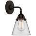 Nouveau 2 Cone 6" LED Sconce - Bronze Finish - Clear Shade