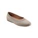 Women's Selma Balled Flat by SoftWalk in Grey Nubuck (Size 12 M)