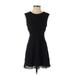 Kimchi Blue Casual Dress - A-Line Crew Neck Sleeveless: Black Solid Dresses - Women's Size 4