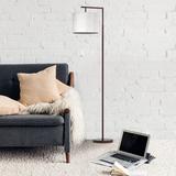 Orren Ellis Haileyville 64" Arched Floor Lamp Metal in White/Yellow | 64 H x 12 W x 17.85 D in | Wayfair D97BBF6BBE394587BDF7E74FBDFD83C5