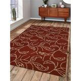 Hand Tufted Wool 5 x 8 ft. Floral Area Rug Red & Beige