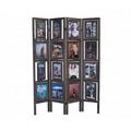 Proman Products Oscar II Picture Folding Screen Torched Brown