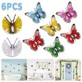 Austok 6Pcs Metal Butterfly Wall Decor Butterfly Metal Wall Art Garden Butterfly Sculpture Hanging Ornaments Metal Wall Sculptures for Indoor Outdoor Garden Yard Sheds Home Walls Fences Decor