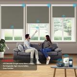 Keego Motorized Shade Remote Control App Control Voice Control Silent Rechargeable Blackout Roller Blinds Auto Window Blinds Dim Gray 35.0 w x 76 h