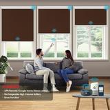 Keego Motorized Shade Remote Control App Control Voice Control Silent Rechargeable Blackout Roller Blinds Auto Window Blinds Maroon 61.0 w x 56 h