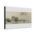 Canvas Print: Cars On Beach With Airplane Overhead And Clarendon Hotel In