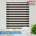 Keego Dual-Layer Roller Zebra Shades Window Blinds with Box 95% Light Blocking Privacy Color and Size Customizable Brown Linen 50 w x 48 h