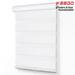 Keego Dual Layer Roller Window Blind Light Filtering Zebra Window Blind Cordless Customizable White Case White Fabric 28.0 w x 46.0 h