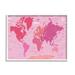 Stupell Industries Pink Tones World Map Atlas Countries Education Graphic Art White Framed Art Print Wall Art Design by Arrolynn Weiderhold