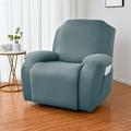 Goory Elastic Sofa Covers Recliner Armchair Cover Stretch Slipcover Plain Solid Color Couch Cover Furniture Protector Blue Gray 3 Seat