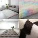 Fluffy Bedroom Rugs Shaggy Geometric Design Area Rug For Girls Baby Room Kids Living Room Home Decor Floor Carpet