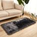 Ghouse Rectangular Dark Grey Area Rug 3x5 feet Thick and Fluffy Faux Sheepskin Machine Washable Rectangular Plush Carpet Faux Sheepskin Rug for Living Room Bedroom Kids Room