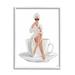 Stupell Industries Chic Woman Robe Coffee Cup Designer Logo Sunglasses Framed Wall Art 11 x 14 Design by Ziwei Li
