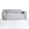 Classic Slipcovers Microfiber Velvet Sofa Slipcover Silver