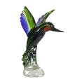 Dale Tiffany Hummingbird Modern Art Glass Figurine in Green/Blue