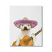 Stupell Industries White Pit Bull Dog Playing Guitar Mustache Sombrero Canvas Wall Art 30 x 40 Design by Tai Prints