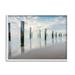 Stupell Industries Nautical Beach Ocean Post Panoramic Cloudy Sky Photography White Framed Art Print Wall Art 20x16 by Martin Podt