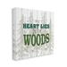 Stupell Industries Heart Lies in Woods Quote Camping Pine Tree Sketch Word Design Canvas Wall Art Design by Kim Allen 17 x 17