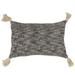 SARO 16 x 24 in. Boho Cotton Down Filled Throw Pillow with Tassels - Black