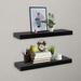 Anself 2 Piece Floating Wall Shelves MDF Photo Display Stand Storage Shelf Black for Living Room Bedroom Bathroom Home Office Decor 15.7 x 7.9 x 1.5 Inches (W x D x H)