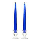 6 Pairs Taper Candles Unscented 10 Inch Royal Blue Tapers .88 in. diameter x 10 in. tall
