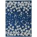 Nourison Tranquil Floral Navy 5 3 x 7 3 Area Rug (5x7)