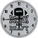 Wood Wall Clock 18 Inch Round Drink and draft football brackets sports funny plays Round Small Battery Operated Gray Wall Art