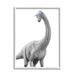 Stupell Industries Cute Monochrome Longneck Dinosaur Blue Glasses Design 24 x 30 Design by Annalisa Latella