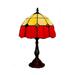 Tiffany Style Stained Glass Red And Yellow Patterned Table Lamp