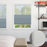 Keego Day and Night Cordless Cellular Shade Adjustable Dual Use Honeycomb Window Shade Light Filtering Sheer and Blackout Light Slate Blue 38.5 w x 44 h